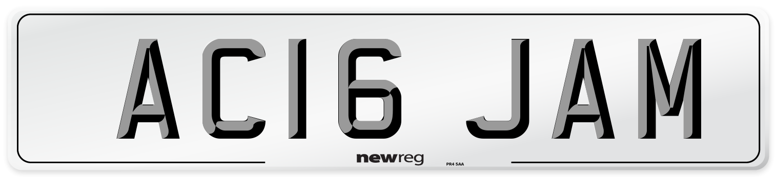 AC16 JAM Number Plate from New Reg